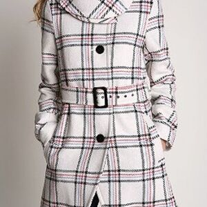 Kimchi Blue Plaid Belted Women's Coat XS